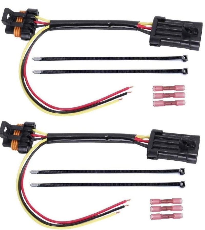Muzzys (SET OF TWO) Tail Light Whip Power Harness Adapter Pigtail Jumper FITS: 2014-2025 Polaris RZR RANGER GENERAL 900 1000 XP Turbo RS1 S Trail Etc. for Powering LED Whips Brake Lights License Plate